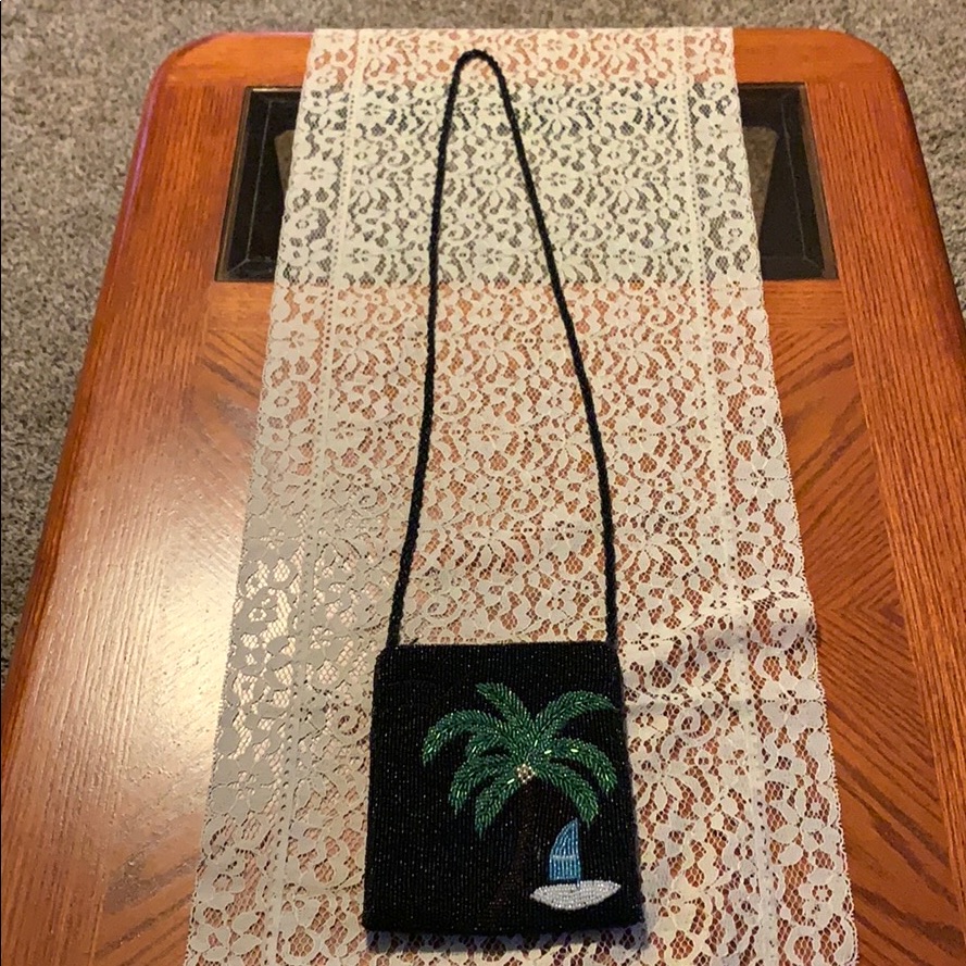 Palm Tree Beaded Crossbody Pre Owned